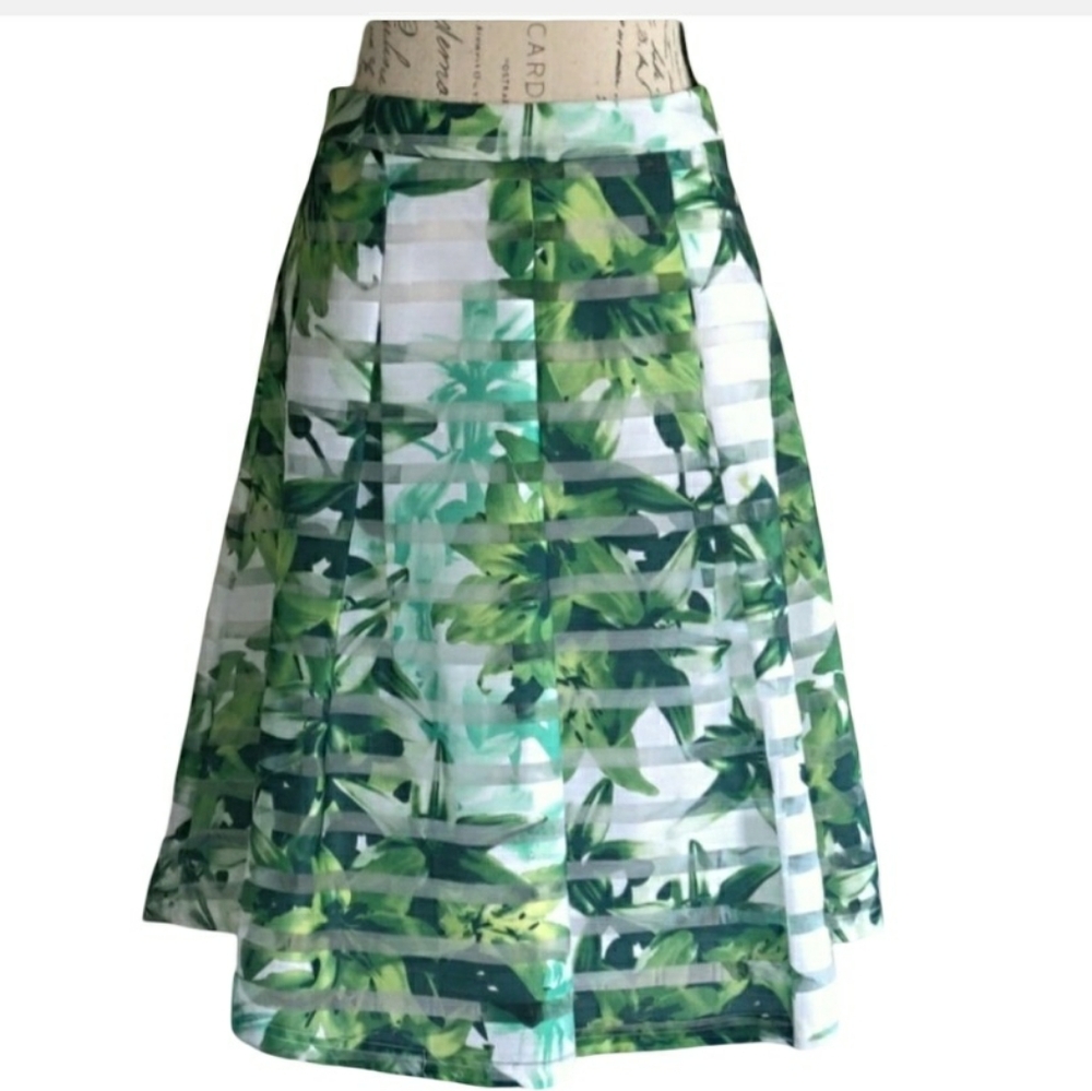 NWOT INC Sheer Pleated Skirt.